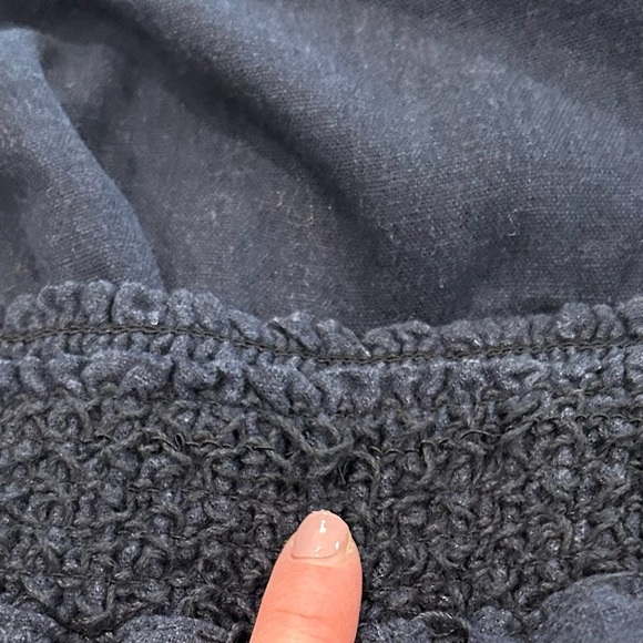 Beau Dawson Women Wide Leg Linen Blend Pants Size L Navy Pockets Elastic Waist - Picture 17 of 17